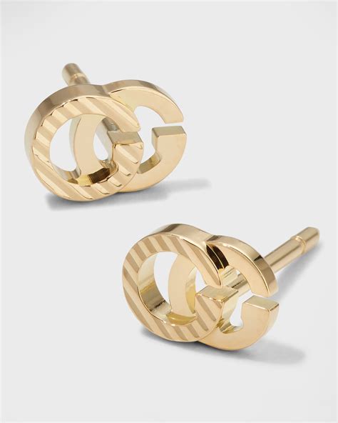 gucci gold earrings sale|18k gold running g stud earrings.